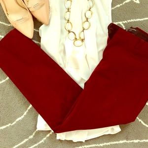 4P BR Sloan fit burgundy red stretch ankle pant